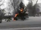 В Усть-Каменогорске во время стоянки вспыхнул микроавтобус