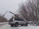 В Усть-Каменогорске внедорожник снес столб