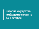 Налог на имущество необходимо уплатить до 1 октября