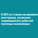 В ВКО из страны выдворили иностранца, незаконно занимавшегося добычей полезных ископаемых