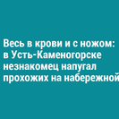Весь в крови и с ножом: в Усть-Каменогорске незнакомец напугал прохожих на набережной