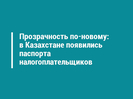 Прозрачность по-новому: в Казахстане появились паспорта налогоплательщиков