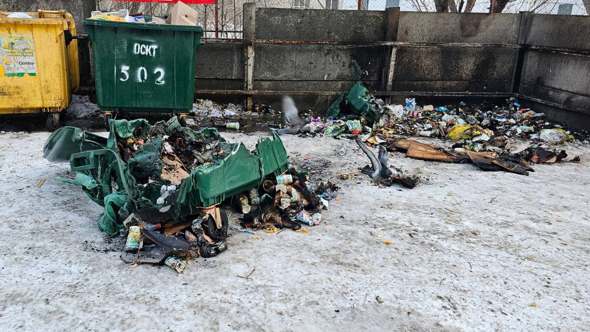 В Усть-Каменогорске произошел пожар на площадке для сбора ТБО