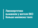 Лжеэнергетики выманили у жителя ВКО больше миллиона тенге