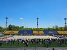 В Усть-Каменогорске на стадионе «Восток» представили огромное лоскутное одеяло 