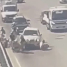 В Усть-Каменогорске автомобиль врезался в колонну велосипедистов: этот момент попал на видео