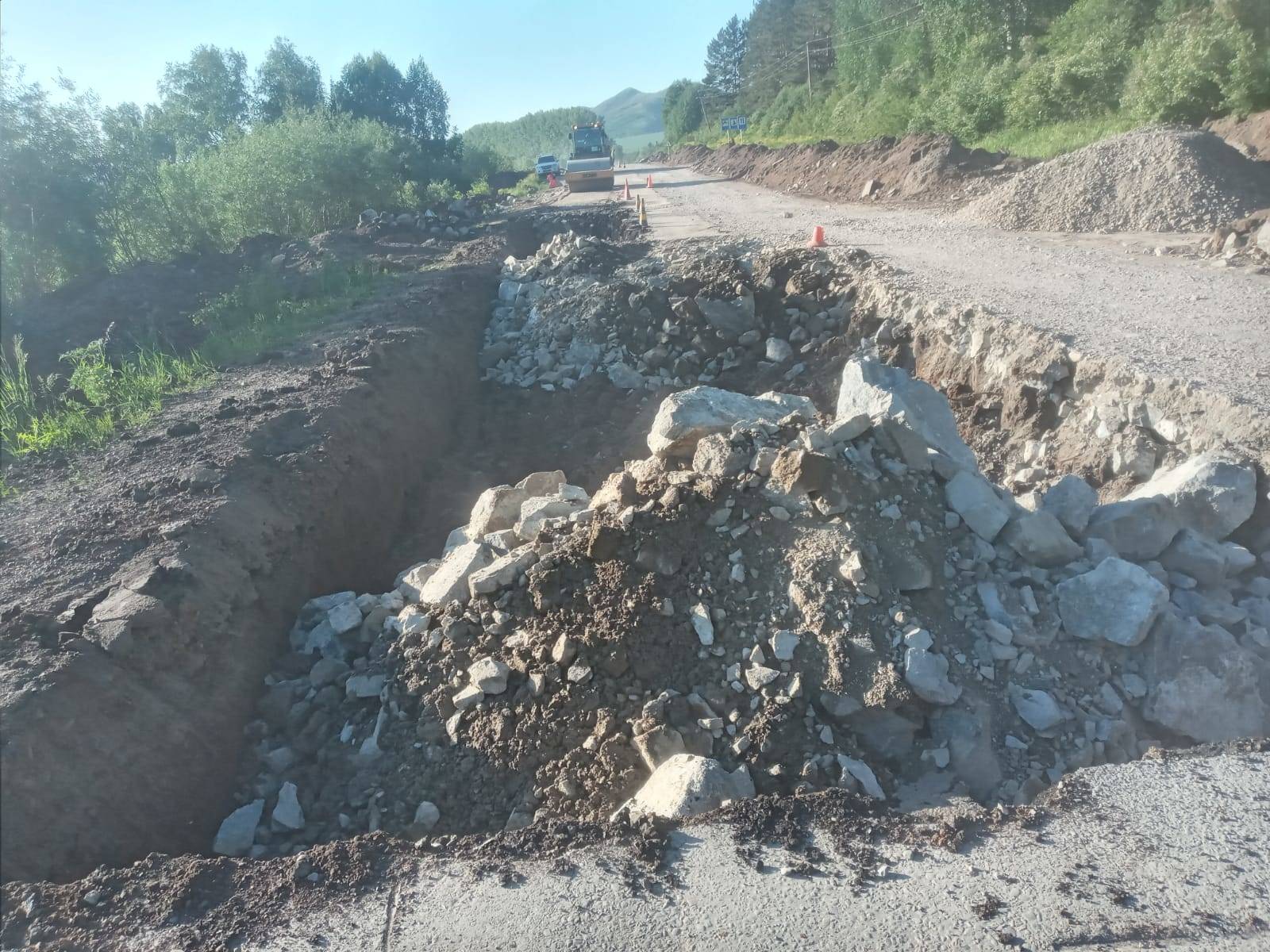 На трассе Усть-Каменогорск – Риддер начался ремонт участка в районе села Зимовье