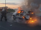 В Усть-Каменогорске автомобиль загорелся во время движения