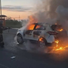 В Усть-Каменогорске автомобиль загорелся во время движения