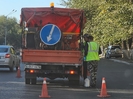 В Усть-Каменогорске на проспекте Назарбаева наносят дорожную разметку